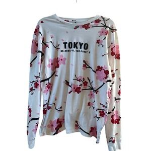 Original Gravity Woman's Size Large Tokyo Cherry Blossom Long Sleeve T Shirt